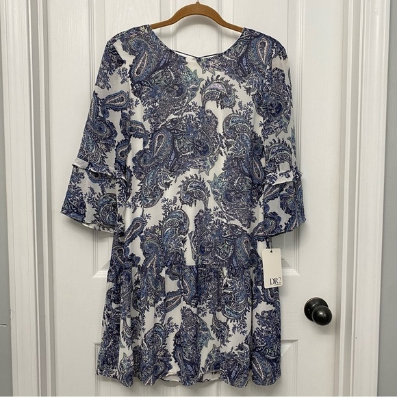 🆕 DR2 by Daniel Rainn Paisley Midi Dress Medium - Picture 1 of 16